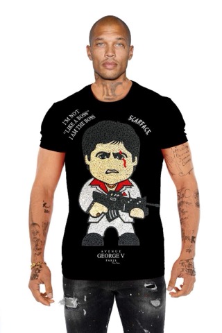 Scarface tee shirt in black (front view)