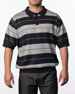 black and gray polo shirt