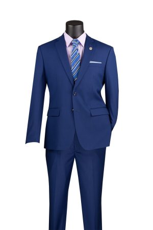 VINCI Twilight Blue Plain 2pc suit