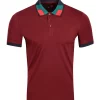 Vassari branded fashion polo in wine color