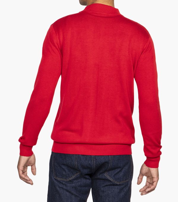 Stacy Adams modern fit sweater in red, back view