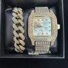 Iced Carat Silver Watch Set