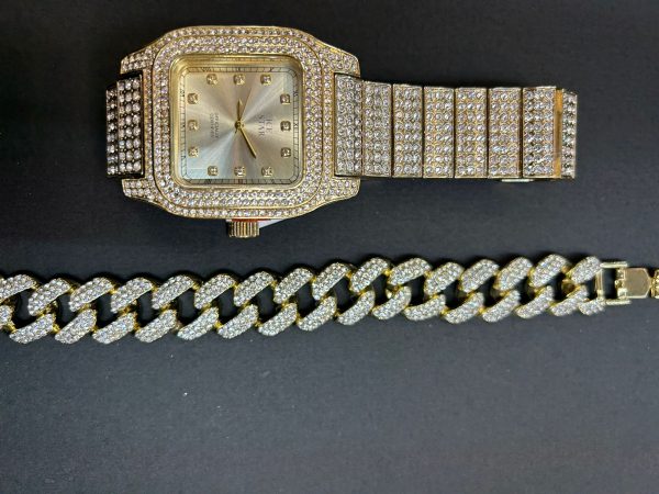 Iced Carat Silver Watch Set