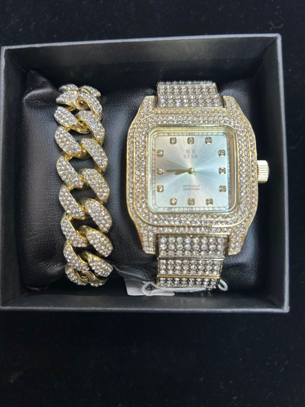Iced Carat Silver Watch Set