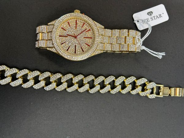Iced Carat Gold Watch Set