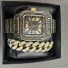Iced Carat Black Watch Set