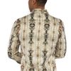 Prestige Fashion Dress Shirt in cream color for men, back view