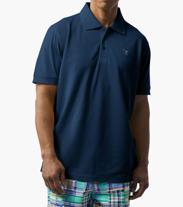 Stacy Adams branded plain polo shirt in navy blue