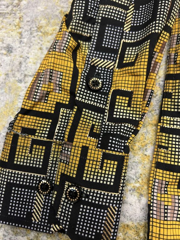 Silver Stone-SSFL-59-Yellow5 Silver Stone Yellow Regular Fit Baroque Fashion Dress Shirt